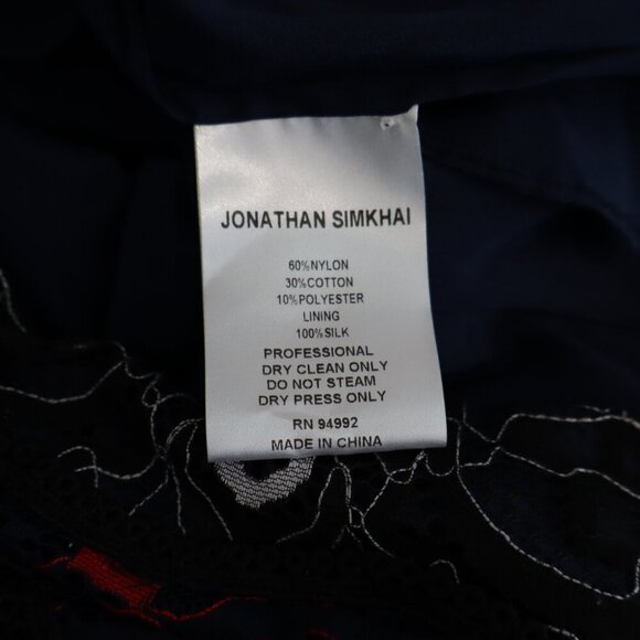 Jonathan Simkhai Womens Lace Tiered Ruffle Hem Mini Dress Blue Red Black Size 6 - Picture 5 of 10